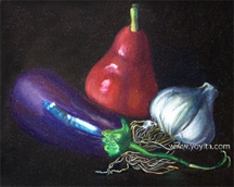still life with red pear